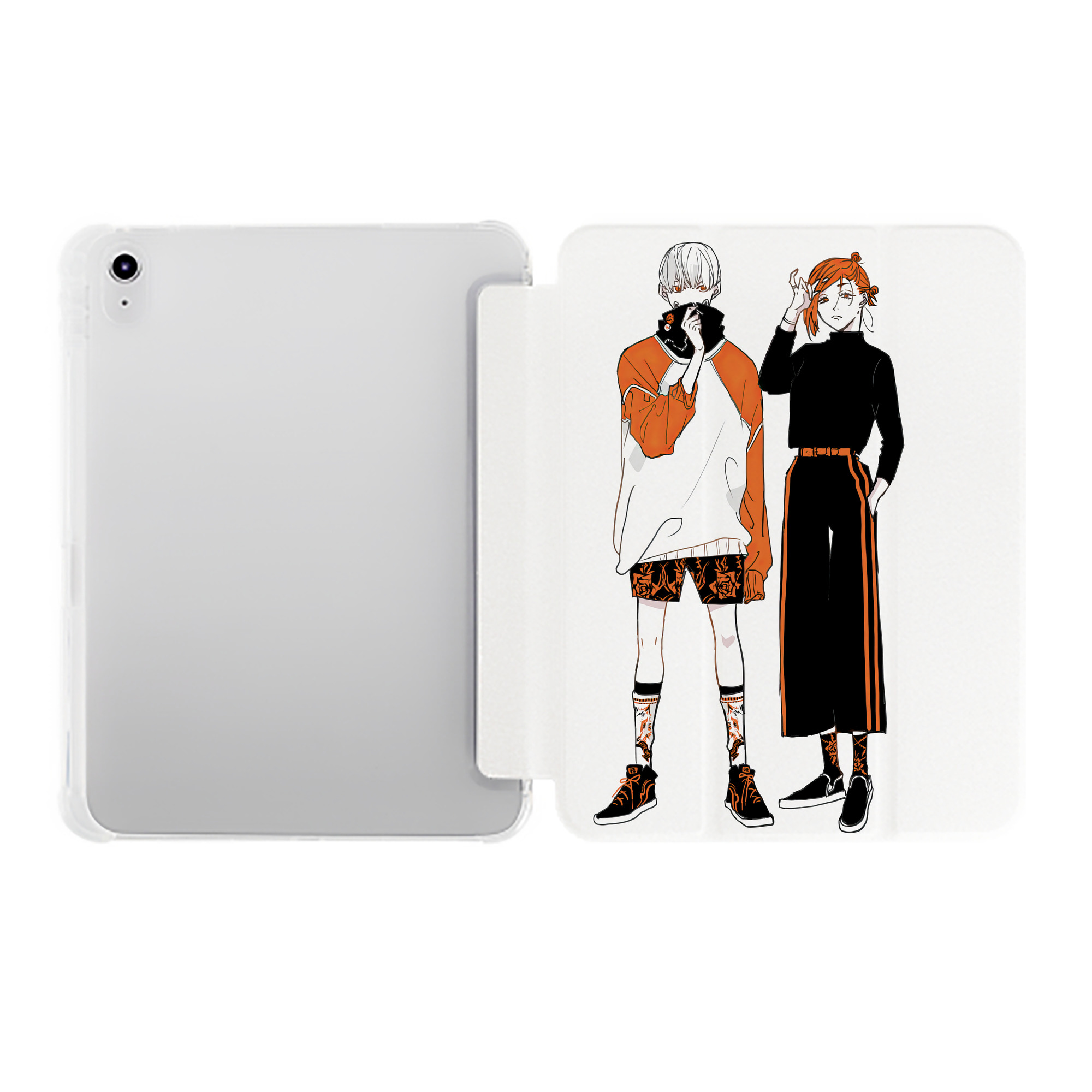 （画像用） 呪術廻戦 Jujutsu Kaisen IPad ケース ペン収納付き 三つ折りスタンド PUレザー×シリコン 対応機種9.5/10.5/10.9インチ
